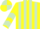 Yellow and Light Green stripes, chevrons on sleeves, quartered cap