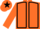 Orange, Black seams on body and star on cap