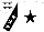 White, Black star, Black sleeves, White stars, White cap, Black stars