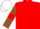 RED, BROWN sleeves, RED armlets, WHITE cap