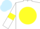 White, Yellow disc and armlets, Light Blue cap