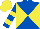 Royal Blue and Yellow diabolo, hooped sleeves, Yellow cap