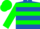 Royal blue, green hoops on sleeves, emblem on back, matching cap