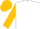 White, gold 'CF' in blue emblem, gold sleeves, gold cap