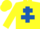 YELLOW, royal blue Cross of Lorraine, yellow cap