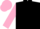 Black, shocking pink 'S', shocking pink sleeves, shocking pink cap