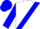 White, red and blue sash, blue sleeves, white and blue cap