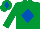 EMERALD GREEN, royal blue diamond, emerald green cap, royal blue diamond