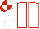 WHITE, RED seams, RED and WHITE quartered cap