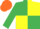 Emerald Green and Yellow (quartered), Orange cap