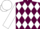Maroon and White diamonds, White sleeves and cap