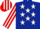 DARK BLUE, white stars, red & white striped sleeves & cap