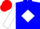 BLUE, WHITE diamond and sleeves, RED cap