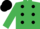 Emerald Green, Black spots, Black cap