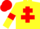 Yellow, red cross of lorraine, armlets and cap