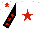 WHITE, red star, black sleeves, red stars, white cap, red star
