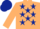 Beige, Dark Blue stars, Dark Blue cap