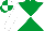 Emerald Green and White diabolo, White sleeves, quartered cap