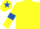 Yellow, Royal blue armlets, yellow cap, Royal blue star