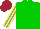 GREEN, GREY and LEMON striped sleeves, MAROON cap