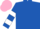 ROYAL BLUE, white hooped sleeves, pink cap