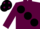 MAROON, large black spots, black cap, maroon spots