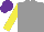 GREY, YELLOW sleeves, PURPLE cap