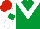 Emerald Green, White chevron, White sleeves, Emerald Green armlets, Red cap