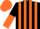 Black and Orange stripes, halved sleeves, Orange cap