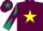 Maroon, Yellow star, Dark Green and Maroon diabolo on sleeves, Maroon cap, Dark Green star