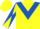 Yellow, Royal Blue chevron, diabolo on sleeves, Yellow cap