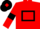 RED, BLACK hollow box and armlets, BLACK cap, RED diamond