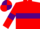 Red, Purple hoop and armlets, Purple and Red quartered cap