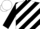 Black and white diagonal stripes, white cap