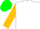 White, green 'H', gold sleeves, green cap