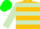 Gold, light green 'TF', light green hoops on sleeves, gold and green cap