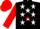 Black, white stars on red hoop, red sleeves, red cap