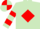LIGHT GREEN, red diamond, hooped sleeves, quartered cap