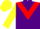 Purple, Red chevron, Yellow sleeves and cap