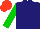 OXFORD BLUE, GREEN sleeves, FLAME cap
