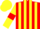 Red and Yellow stripes, Yellow sleeves, Red armlets, yellow cap