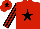 Red, Black Star, Black Stripes on Sleeves, Red Cap, Black Star