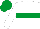 White, emerald green hoop, emerald green cap
