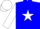 Blue, White Star, White Sleeves, Blue Circle, White Cap