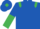 Royal Blue, Emerald Green epaulets, halved sleeves, Royal Blue cap, Emerald Green diamond