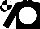Black, white disc, quartered cap