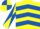 YELLOW & ROYAL BLUE CHEVRONS, diabolo on sleeves, quartered cap