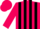 Fuchsia, black stripes, fuchsia sleeves, fuchsia cap