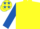 YELLOW, royal blue sleeves, yellow cap, royal blue stars