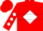 Red, White Diamond Hoop, White Diamonds on Sleeves, Red Cap
